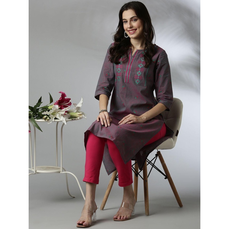 Anouk Floral Embroidered Thread Work Kurta