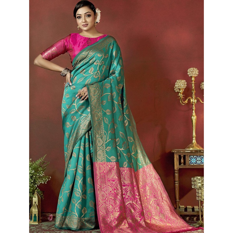 DIVASTRI WOMEN Woven Design Zari Banarasi Saree
