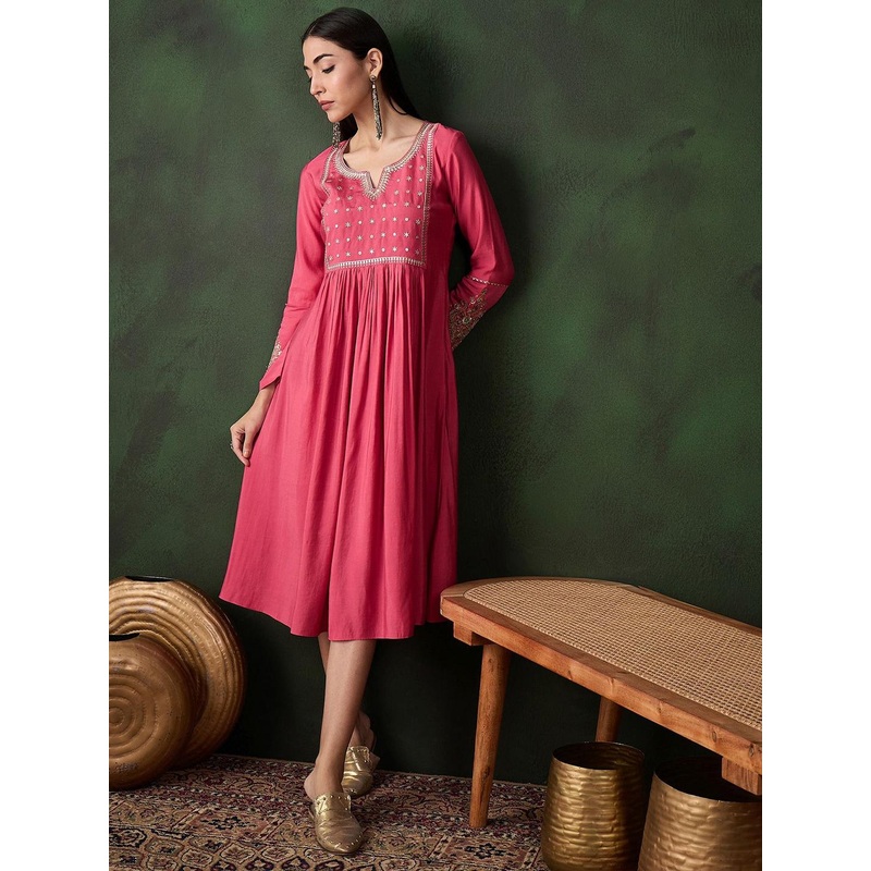 Sangria A-line Flashionable Dress