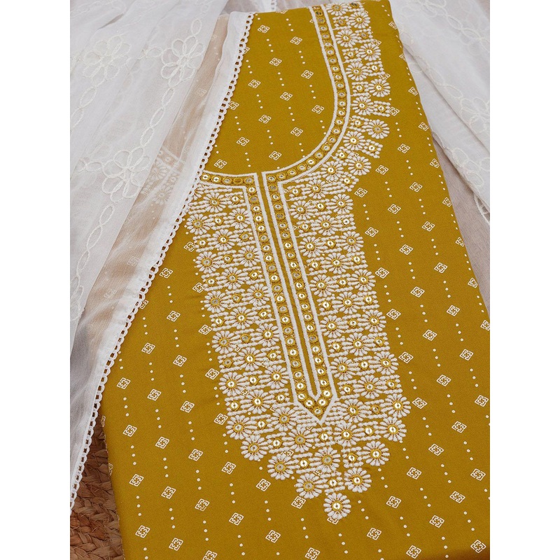 Soch Printed Viscose Rayon Unstitched Dress Material