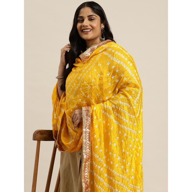 Sztori Bandhani Printed Dupatta with Gotta Patti Detail