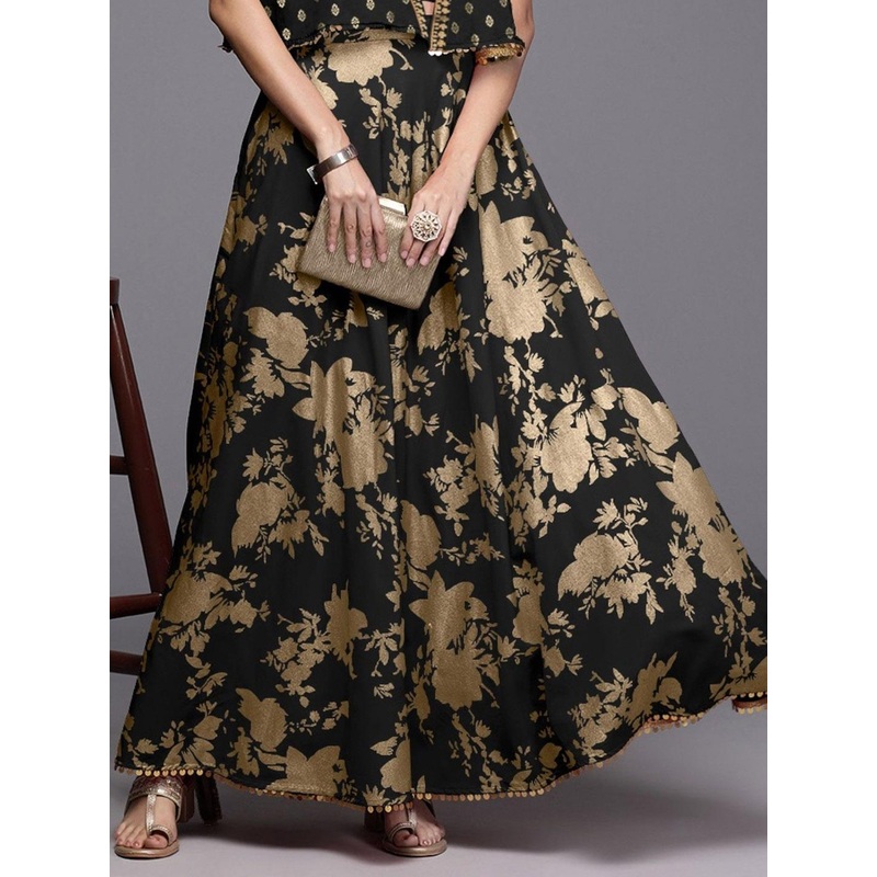 Ahalyaa Printed Flared Maxi Skirt
