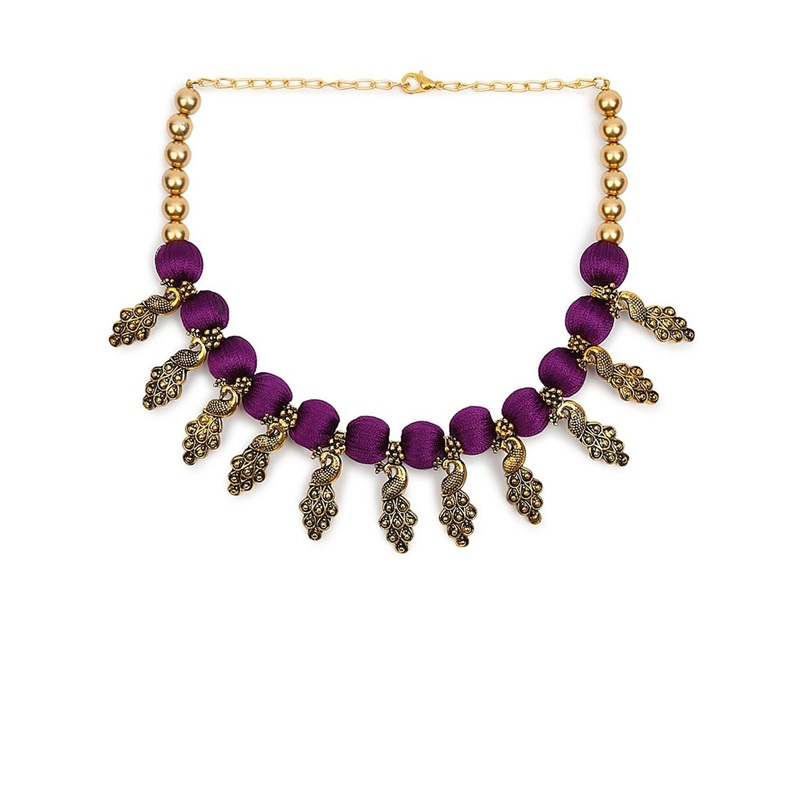 AKSHARA Women Purple Handcrafted Choker Necklace