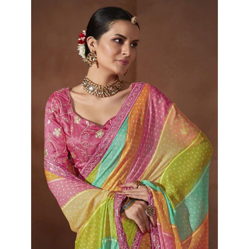 Anouk Bandhani Sequinned Saree