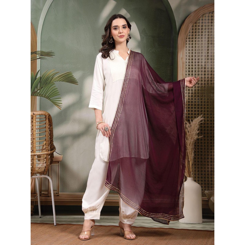 Clora Creation Gotta Patti Chiffon Dupatta