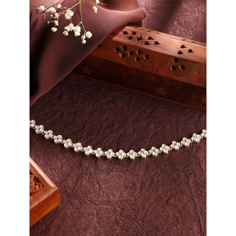 Priyaasi Women Gold-Plated Artificial Stones Studded Matha Patti Head Jewellery