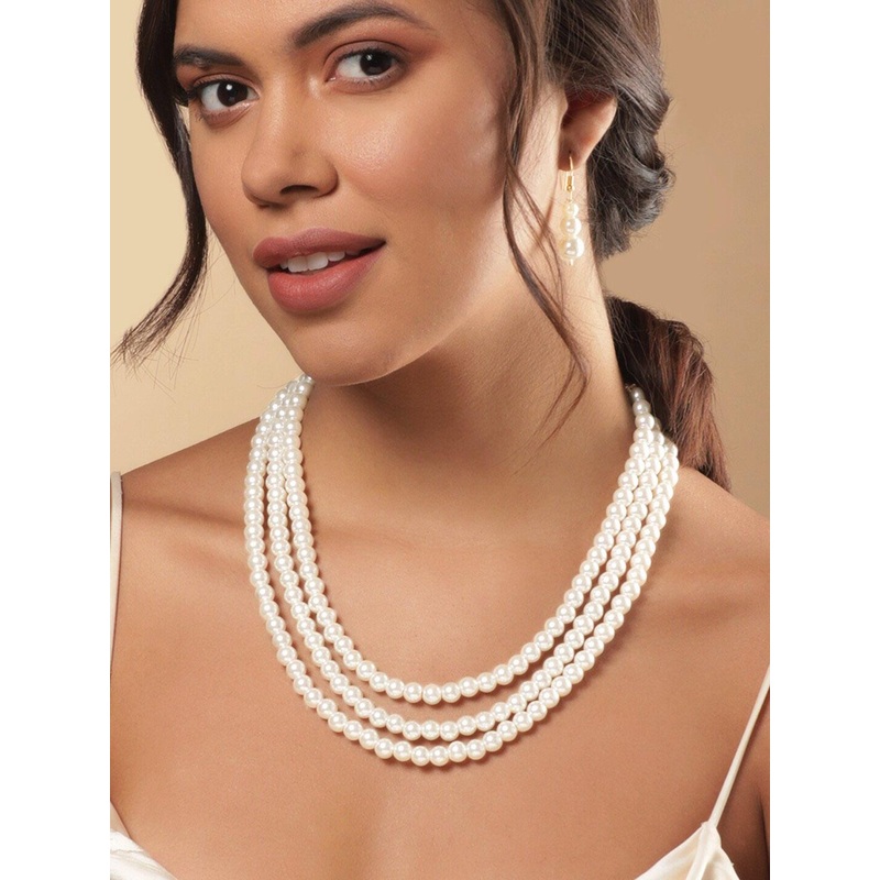 Rubans Gold-Plated Pearl Beaded Jewellery Set