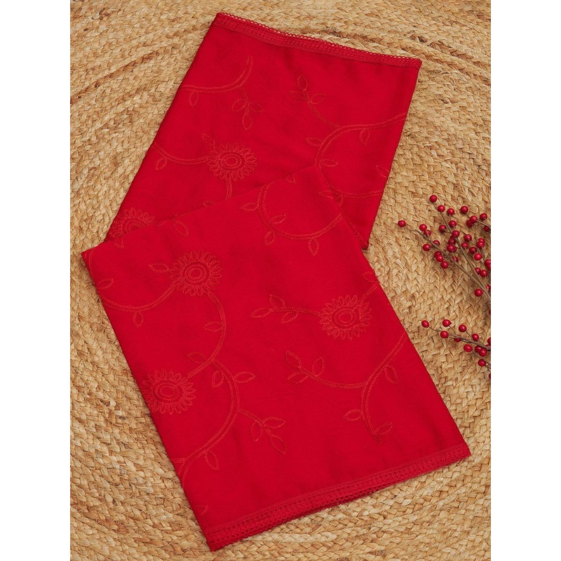Soch Floral Embroidered Thread Work Chiffon Dupatta