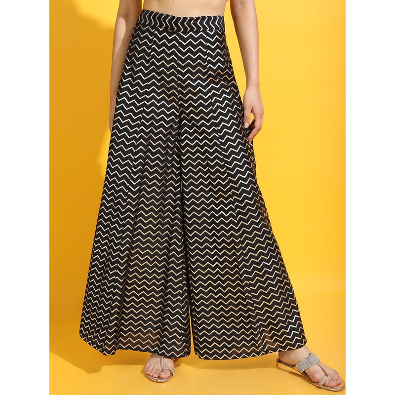 Vishudh Women Ethnic Motifs Printed Handloom Ethnic Palazzos