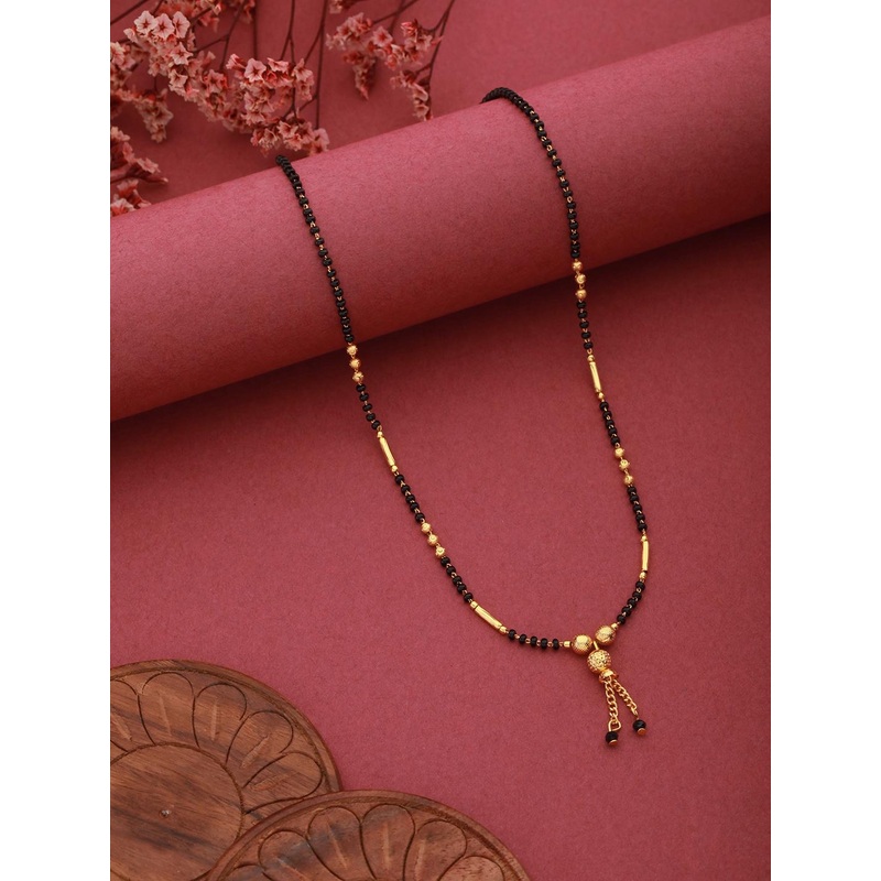 Aadvik Designs Gold-Plated Beaded Chain Mangalsutra