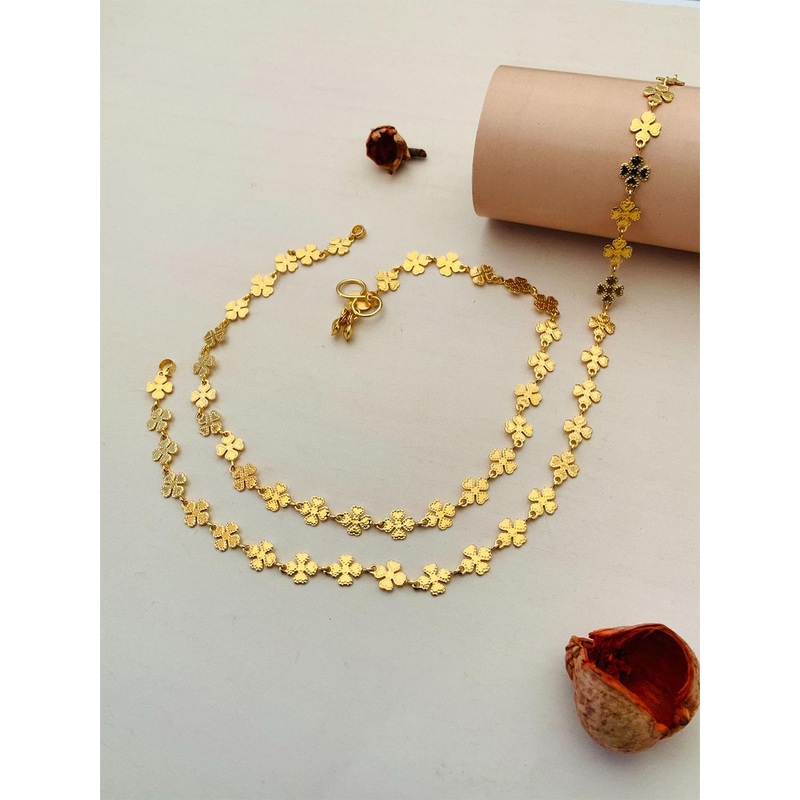 Anouk Set Of 2 Gold-Plated Brass Anklet