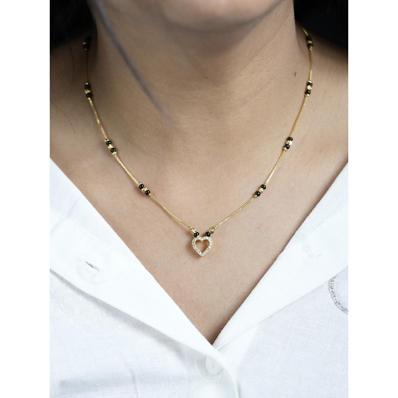 jueri Gold-Plated American Diamond Studded Mangalsutra