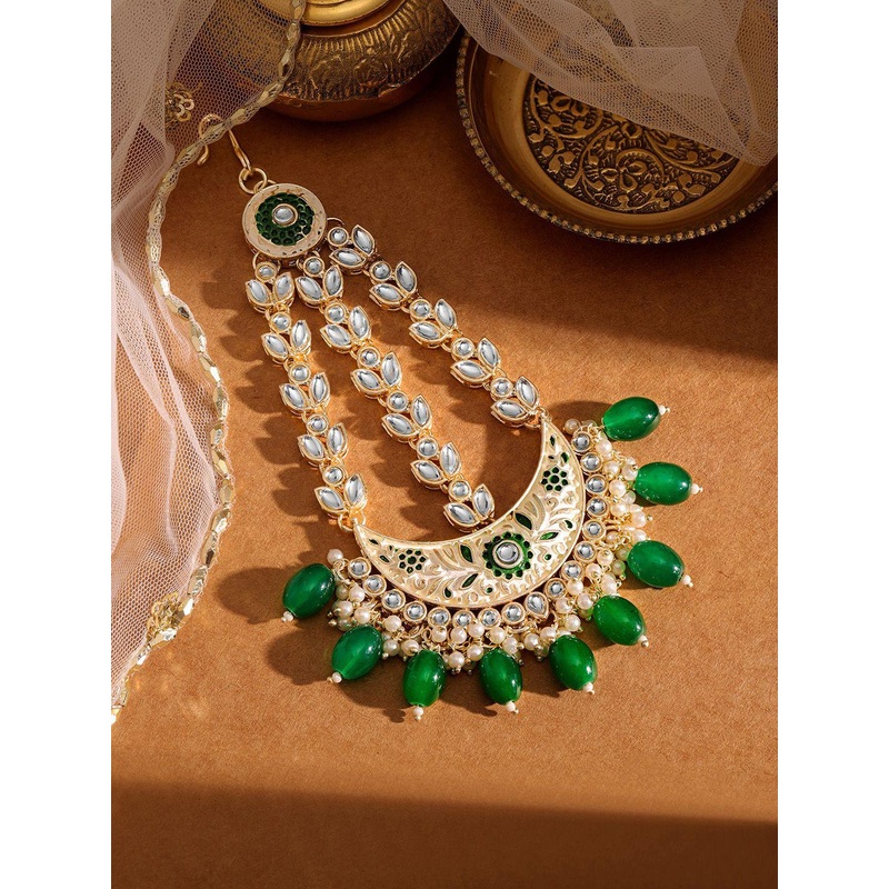 Priyaasi Gold Plated Kundan Stone-Studded Head Jewellery