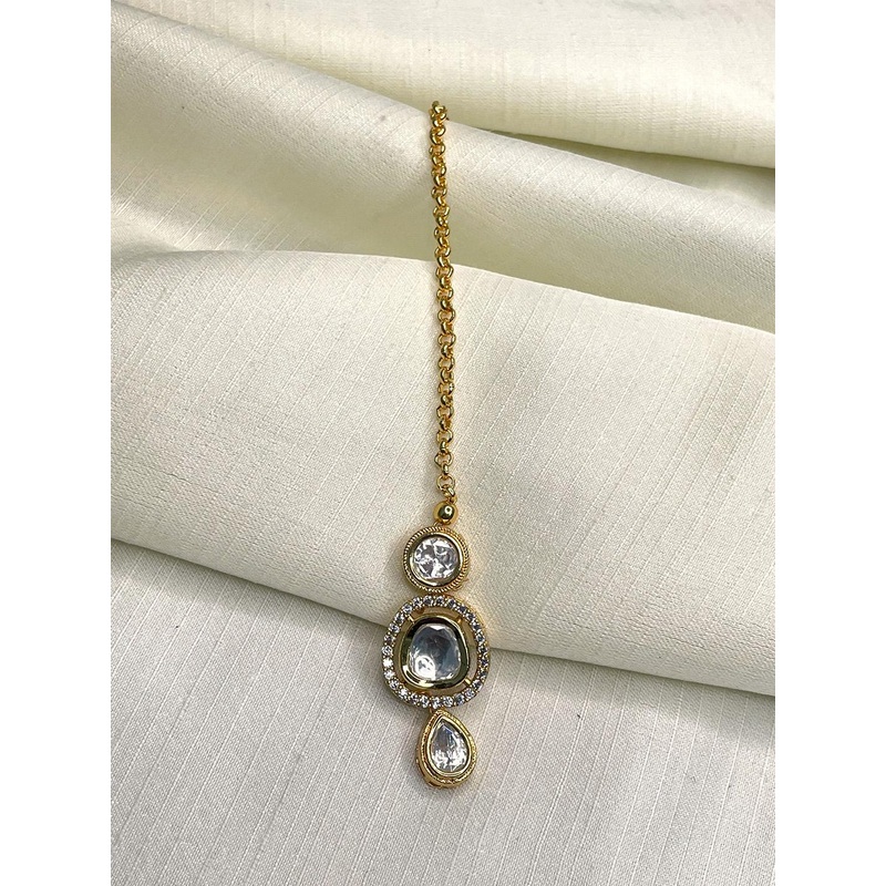ABDESIGNS Gold-Plated Kundan Studded Maangtika
