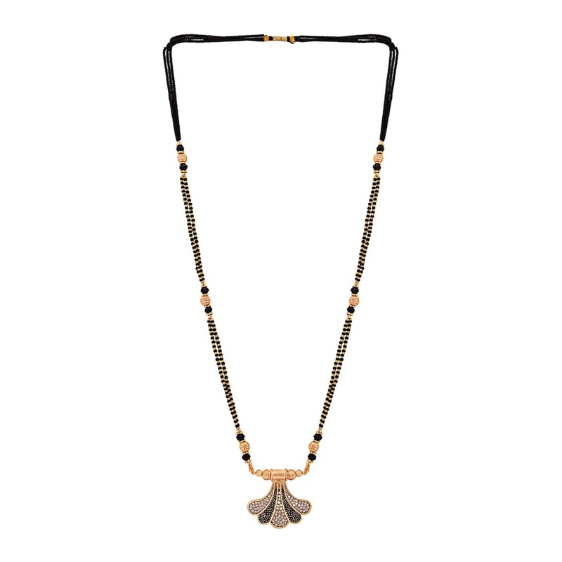 MEMOIR Gold-Plated Artificial Beads Mangalsutra