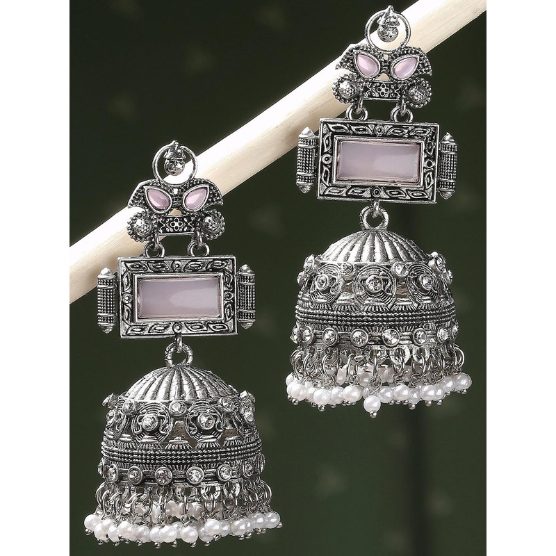 OOMPH Artificial Stones Domed Shape Jhumkas