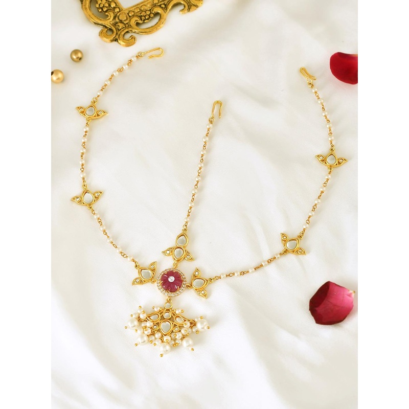 Voylla Gold-Plated Kundan Studded Matha Patti