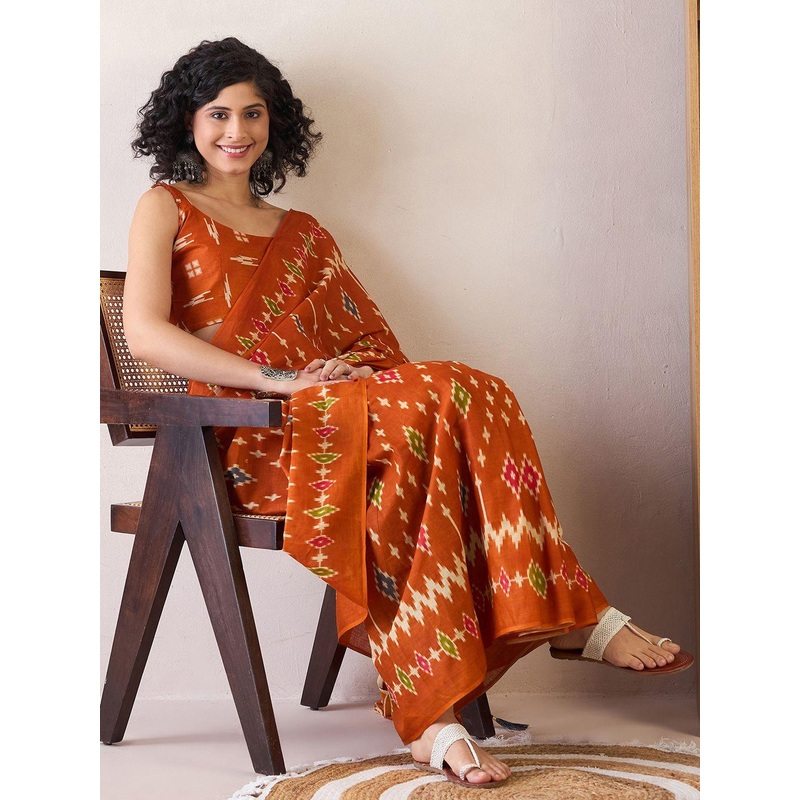 Anouk Rustic Zari Ready to Wear Ikat Saree