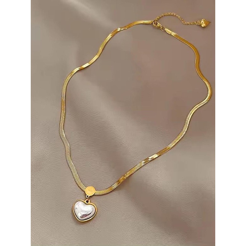 DIVASTRI Gold-Plated Heart Shaped Pendants with Chains
