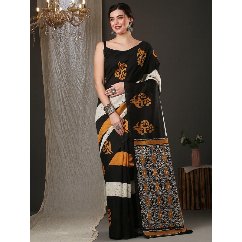 Anouk Rustic Floral Printed Art Silk Bhagalpuri Saree