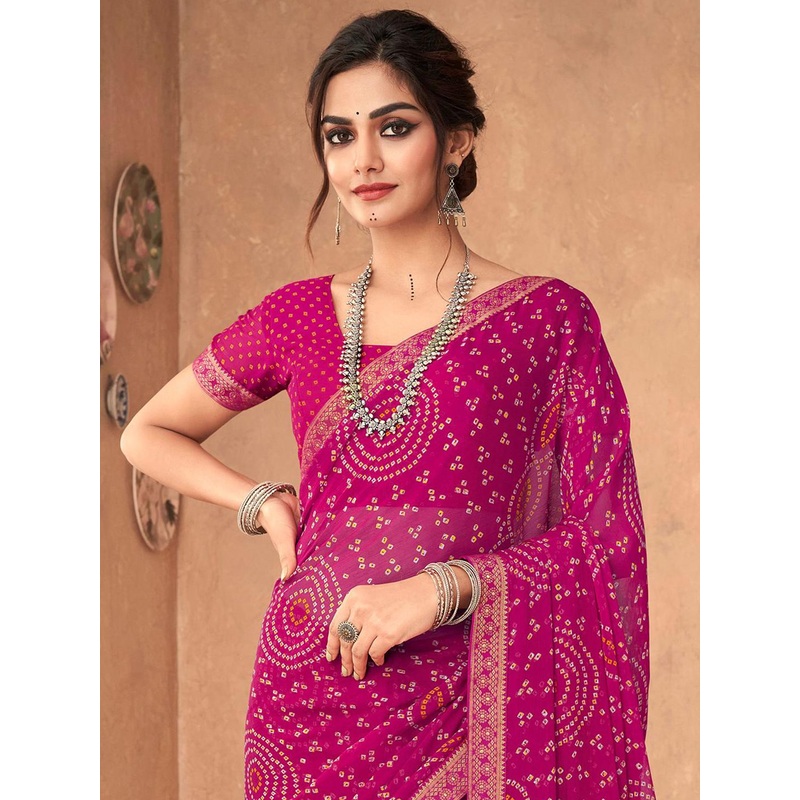Anouk Rustic Zari  Bandhani Saree