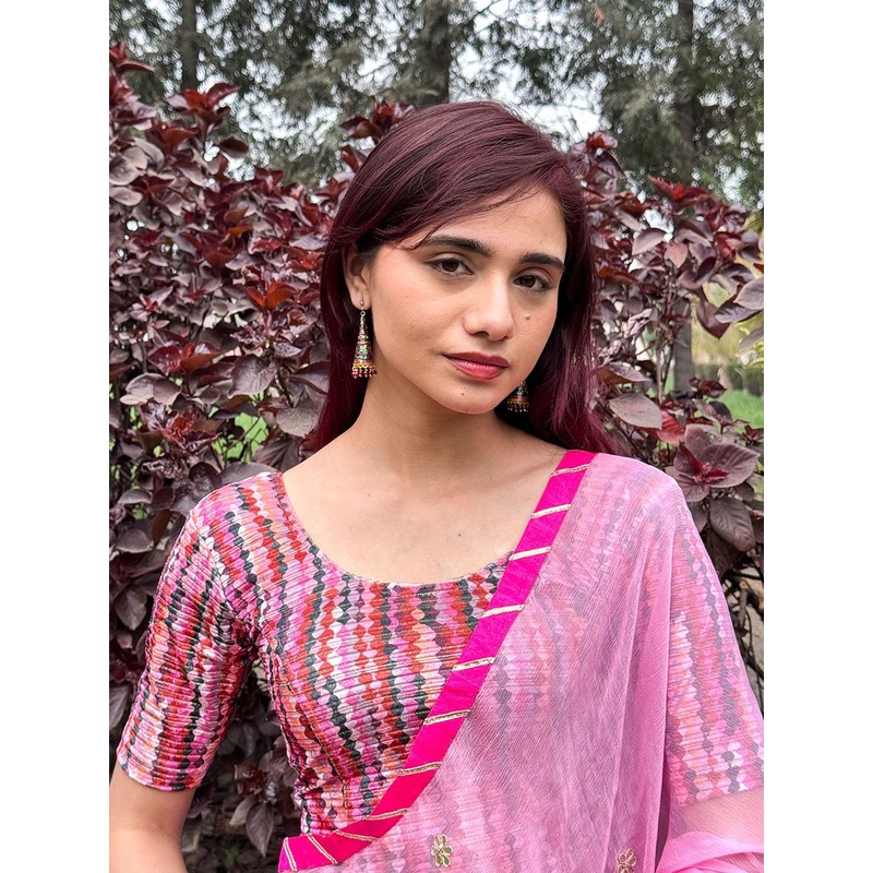 Bindigasm’s Advi Printed Saree Blouse