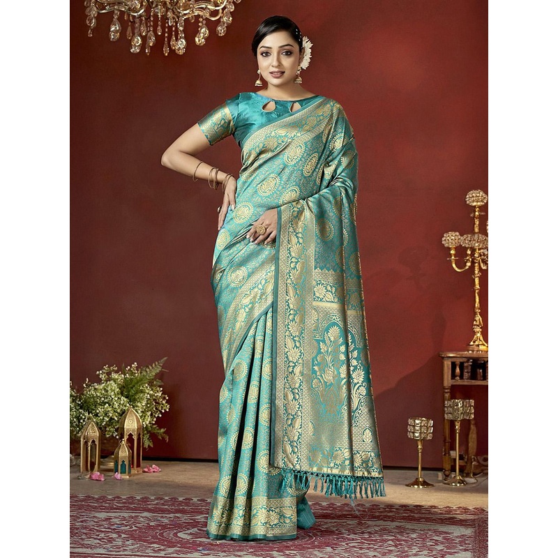DIVASTRI WOMEN Ethnic Motifs Woven Design Zari Banarasi Saree