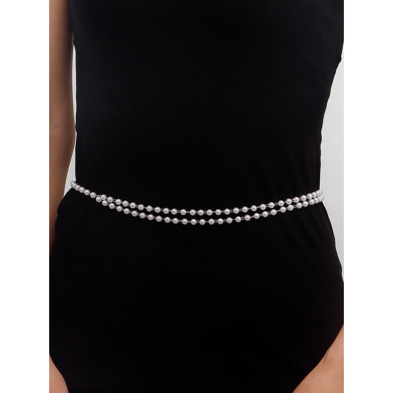 Peora Gold Plated Beaded Waist Chain Saree Accessories