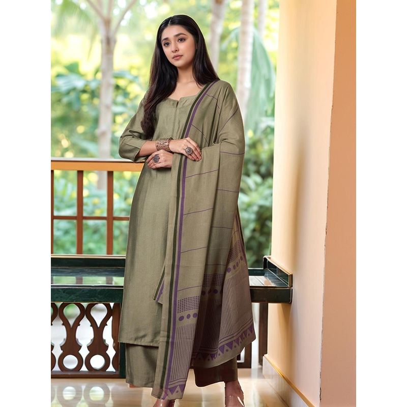 Aaghnya Women Striped Solid Kurta with Palazzo & Dupatta