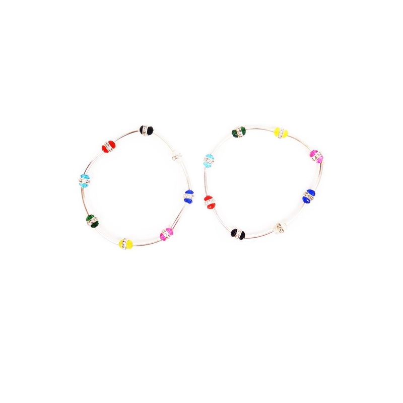 CHARMS Artificial Stones and Beads Studded Anklet