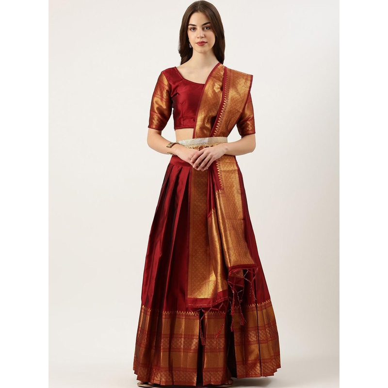 DIVASTRI Semi-Stitched Lehenga & Unstitched Blouse With Dupatta