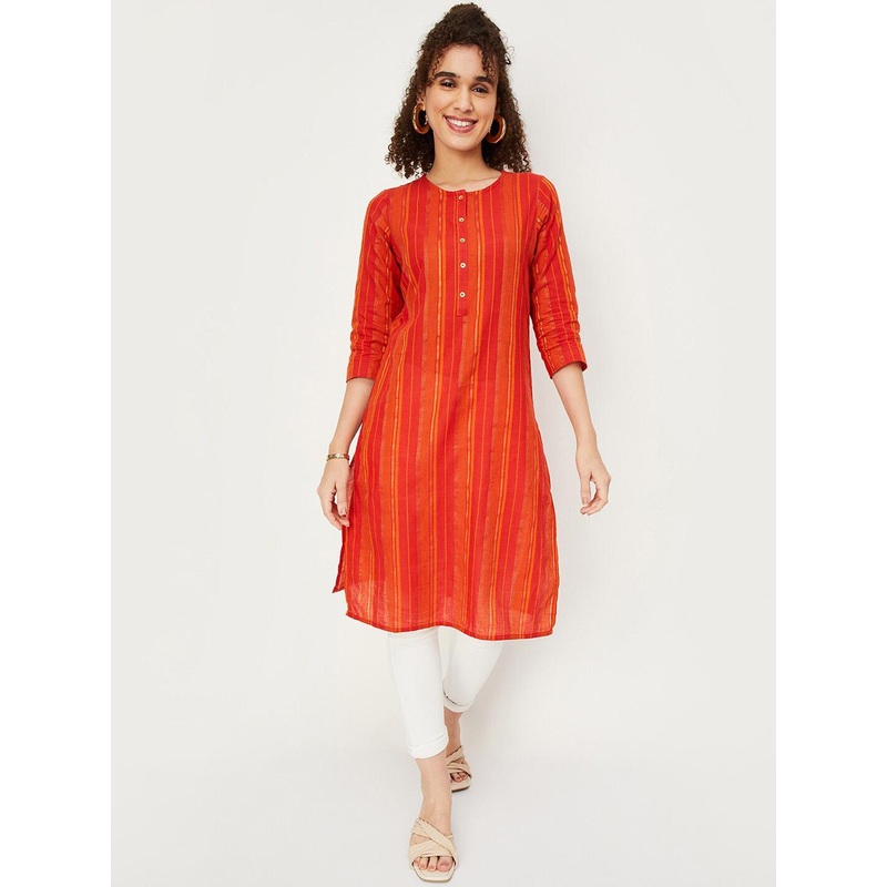max Striped Cotton Straight Kurta