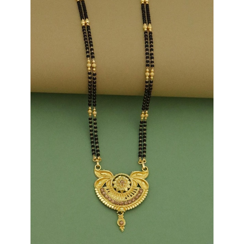 Ramdev Art Fashion Jwellery Gold-Plated Stone-Studded & Beaded Mangalsutra