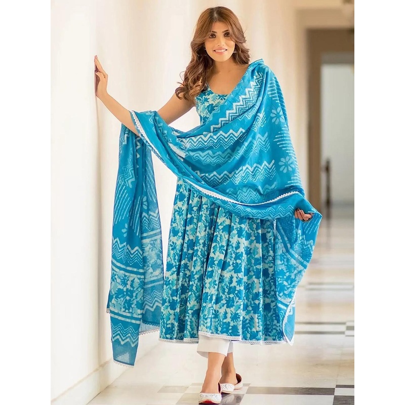 SZN Women Ethnic Motifs Printed Regular Kurta with Trousers & With Dupatta