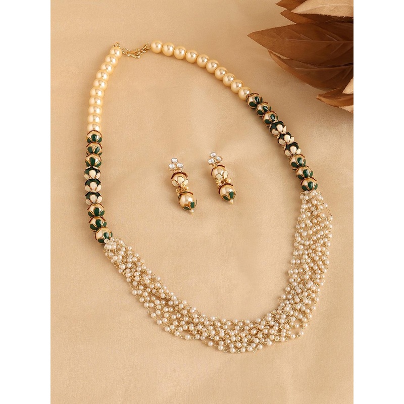 Zaveri Pearls Gold-plated Beaded Jewellery Set