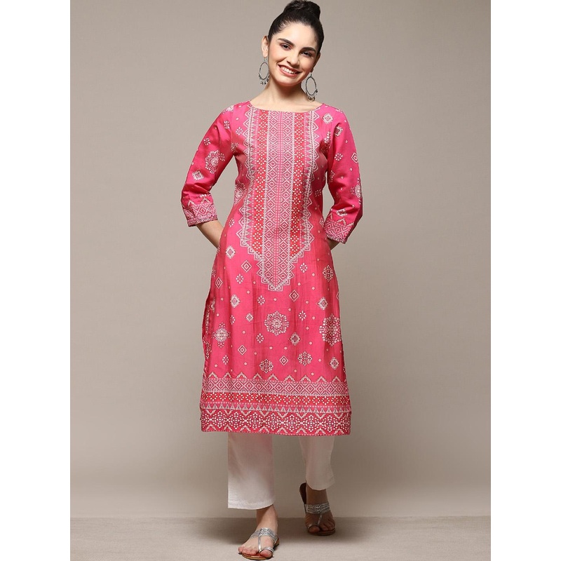 Biba Ethnic Motifs Printed Straight Kurta