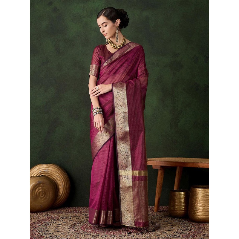 Sangria Woven Design Zari Traditional Kanjeevaram Saree