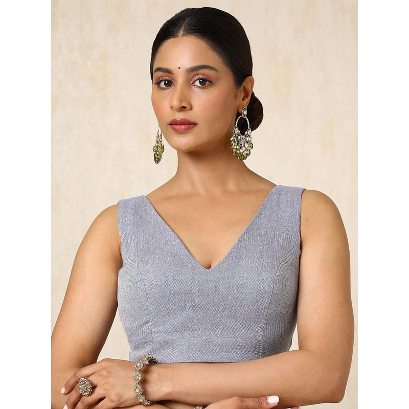 Soch Woven Design V Neck Saree Blouse