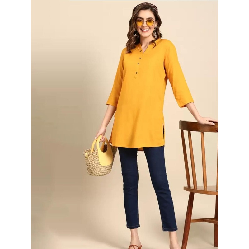 Aiza Collection Shirt Collar Long Sleeves Straight Kurta