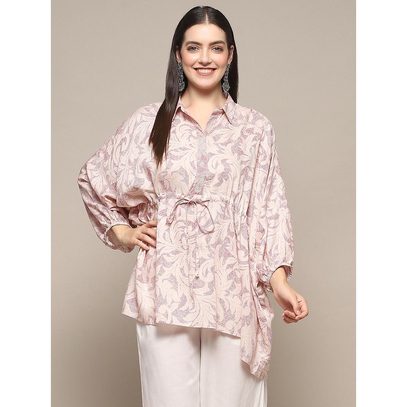 Biba Floral Printed Batwing Sleeve Pathani Kurta
