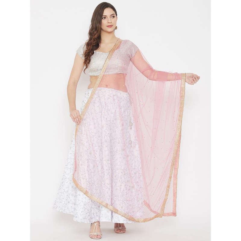 Clora Creation Ethnic Motifs Embroidered Dupatta with Gotta Patti