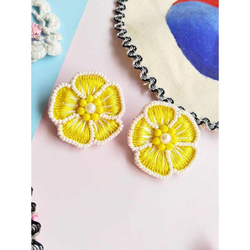 Sangria Beaded Bohemian Stud Earrings