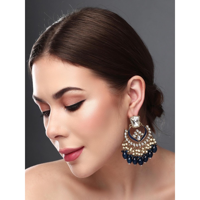 Anvik Gold Plated Beaded Contemporary Chandbalis