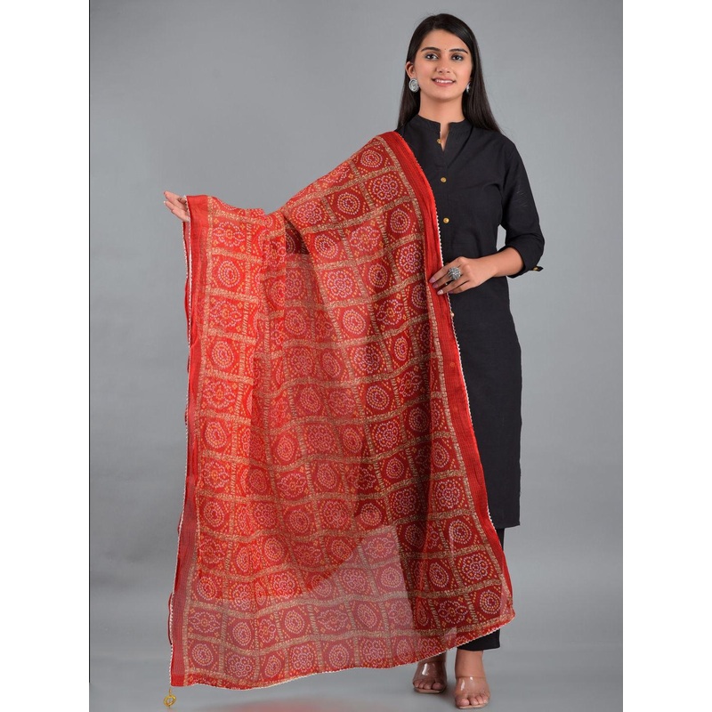 Apratim Women Bandhani Print Dupatta with Bandhani Technique