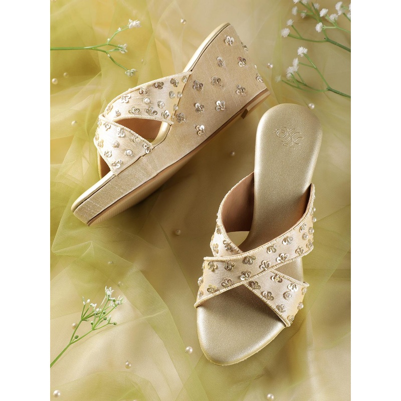 House of Pataudi Embellished  Wedges
