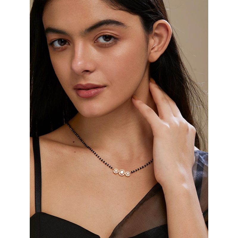 MINUTIAE Gold-Plated Crystals-Studded Mangalsutra