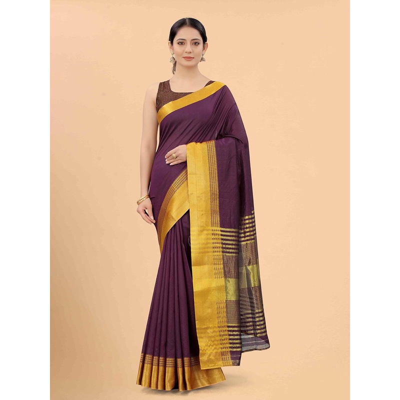Silk Land Woven Design Zari Border Banarasi Saree with Blouse Piece