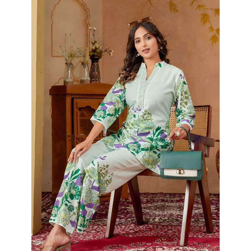 Women Basket Women Floral Printed Kurta with Trousers