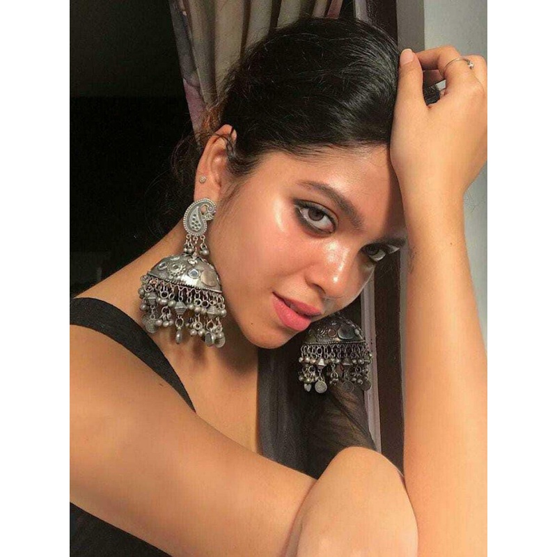 Sangria Artificial Beads Beaded Dome Shaped Jhumkas