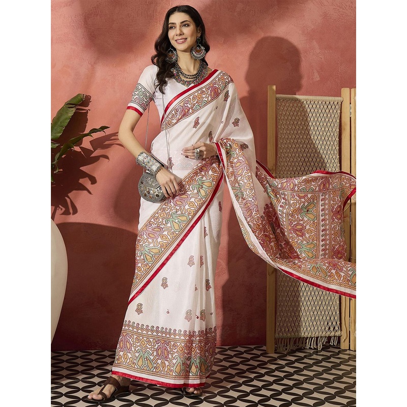 Sangria Woven Design Saree With Blouse